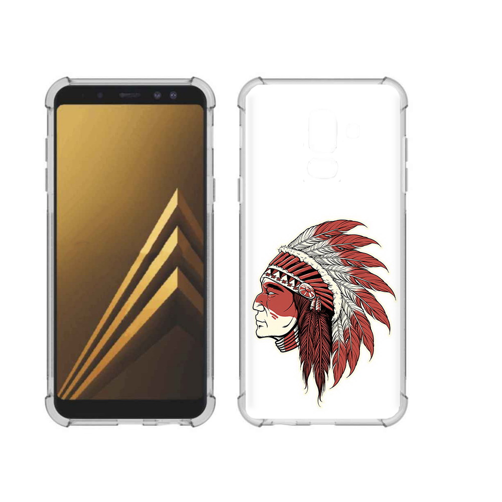 

Чехол MyPads Tocco для Samsung Galaxy A6+ (2018) красный индеец (PT111520.594.411), Прозрачный, Tocco