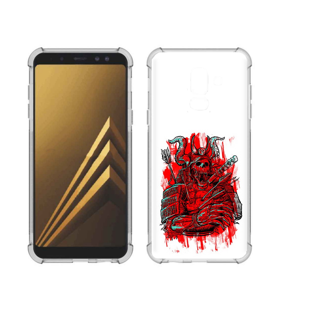 

Чехол MyPads Tocco для Samsung Galaxy A6+ (2018) красный скелет воин (PT111520.594.413), Прозрачный, Tocco