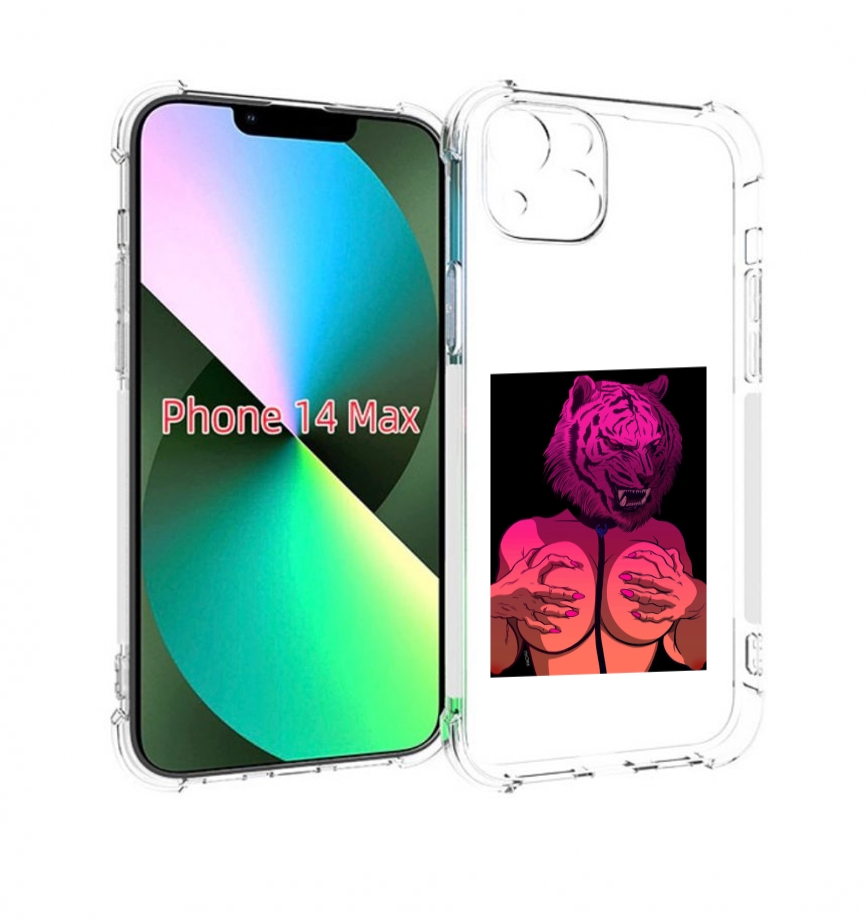 

Чехол MyPads тигр с секретом женский для iPhone 14 Plus (6.7), Прозрачный, Tocco