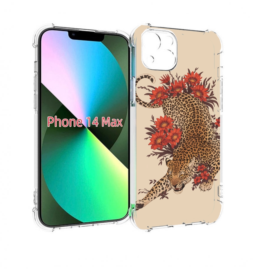 

Чехол MyPads тигр-из-цветов для iPhone 14 Plus (6.7), Прозрачный, Tocco