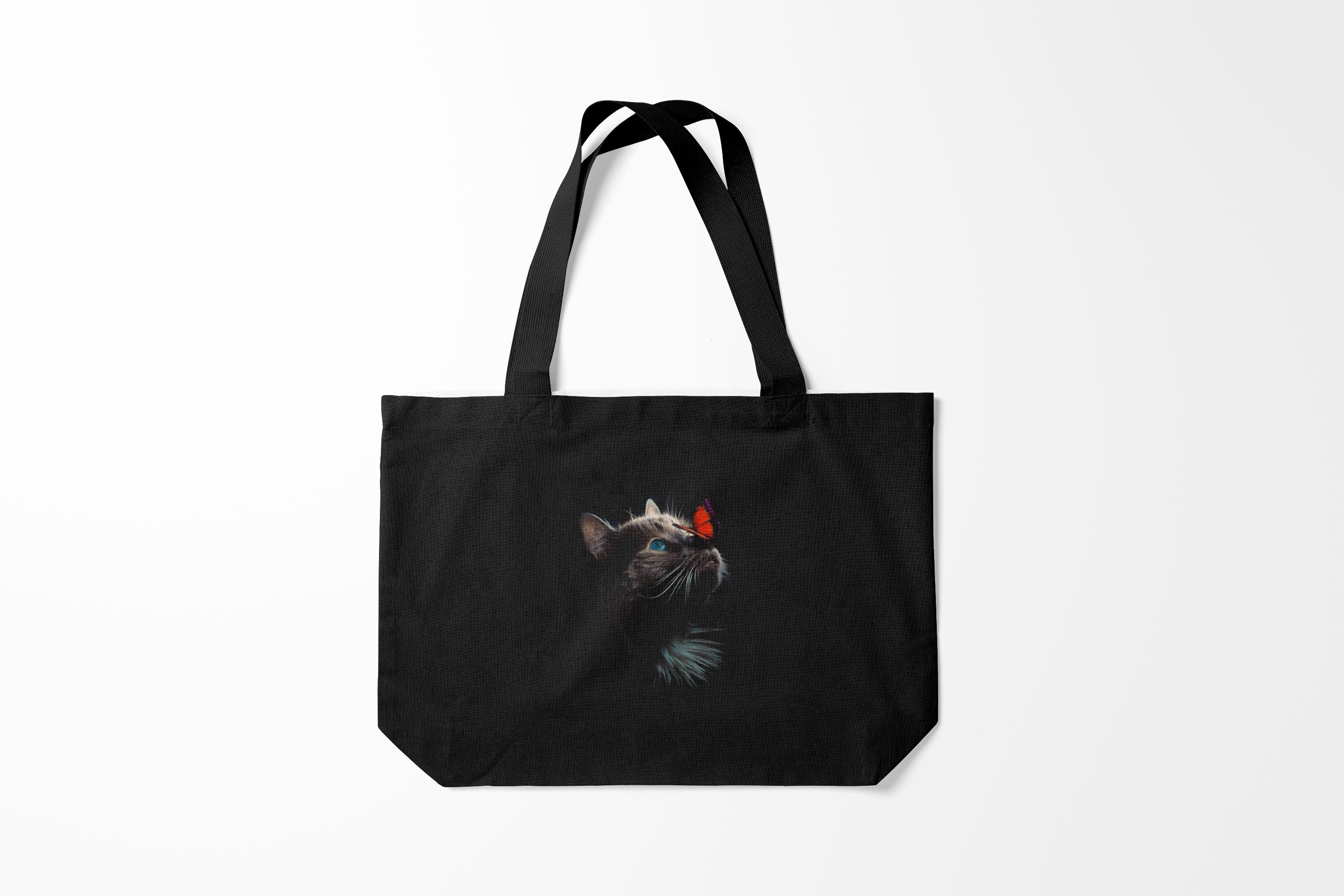 

Сумка шoппер унисекс Burnettie Коты и кошки Котик бабочка, черный, Коты и кошки Котик бабочка