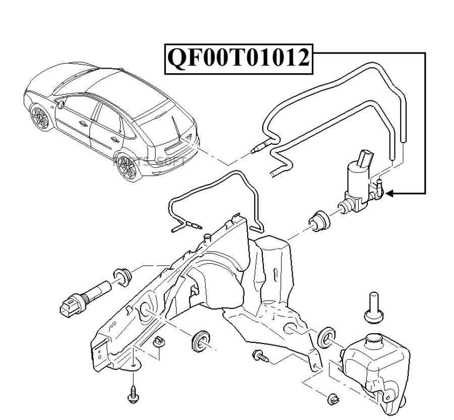 QF00N00117_насос стеклоомывателя! Ford Focus/Mondeo 1.4-2.0/1.6TDCi/2.0TDCi 00>, Volvo S40