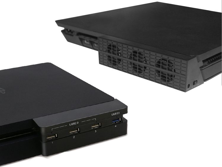 фото Вентилятор для охлаждения консоли + usb hub разветвитель dobe (tp4-896) (ps4 slim)