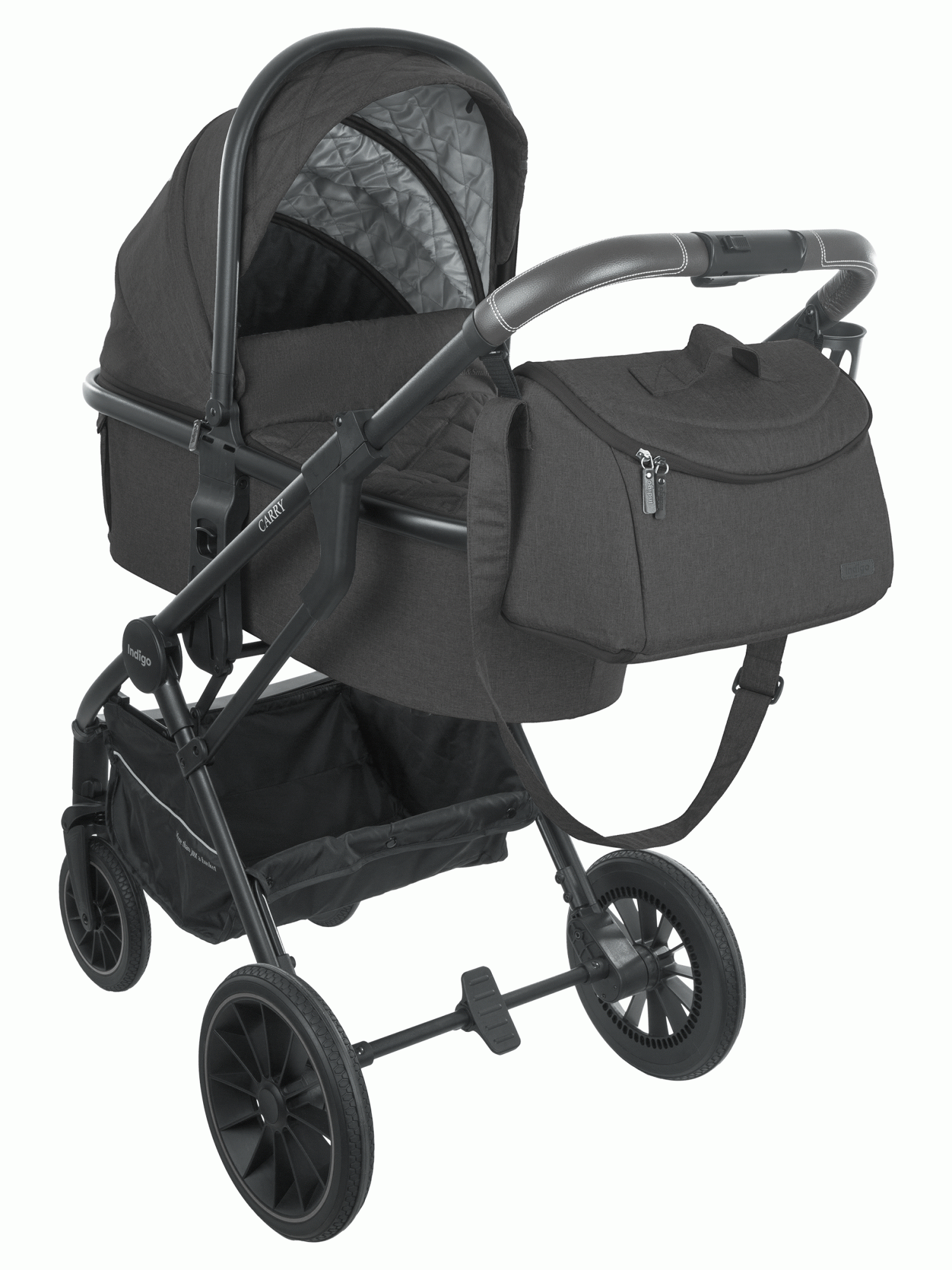 Коляска детская 3 в 1 Indigo Carry с автолюлькой черный 40899₽