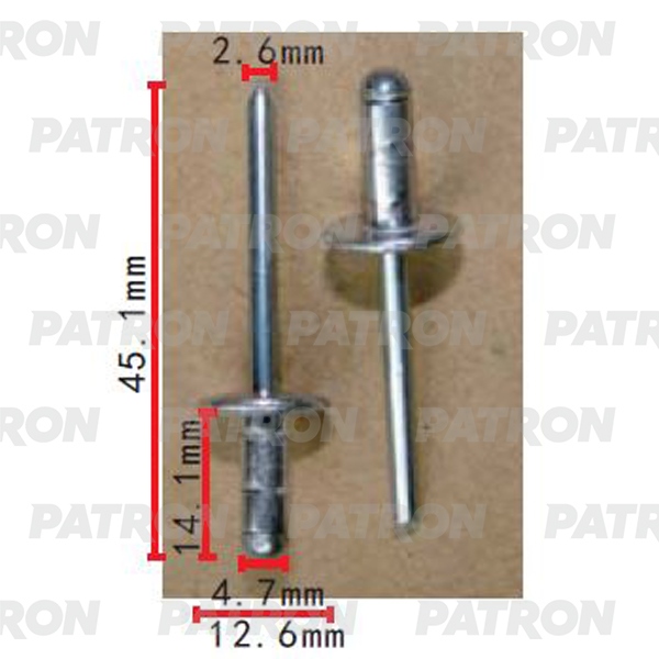 Заклепка металлическая Применяемость Заклепка D=4.7mm универсальная 10шт