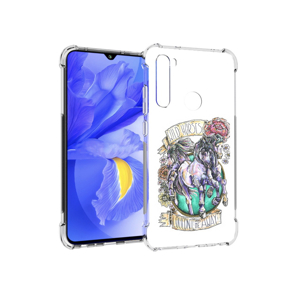 

Чехол MyPads Tocco для Xiaomi Redmi Note 8T рисунок коней в цветах (PT140720.278.582), Прозрачный, Tocco