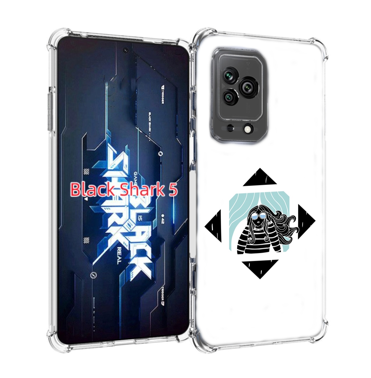 

Чехол MyPads девушка-в-квадратике для Xiaomi Black Shark 5, Прозрачный, Tocco