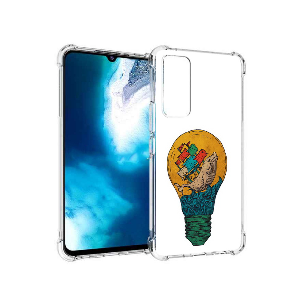 Чехол MyPads Tocco для Vivo V20 SE кит в лампочке с парусами (PT155663.407.387)