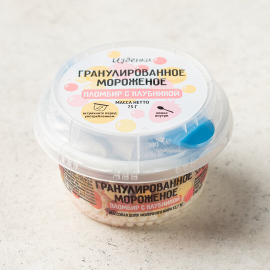 

Мороженое ВкусВилл Пломбир с клубникой гранулированное 75 г