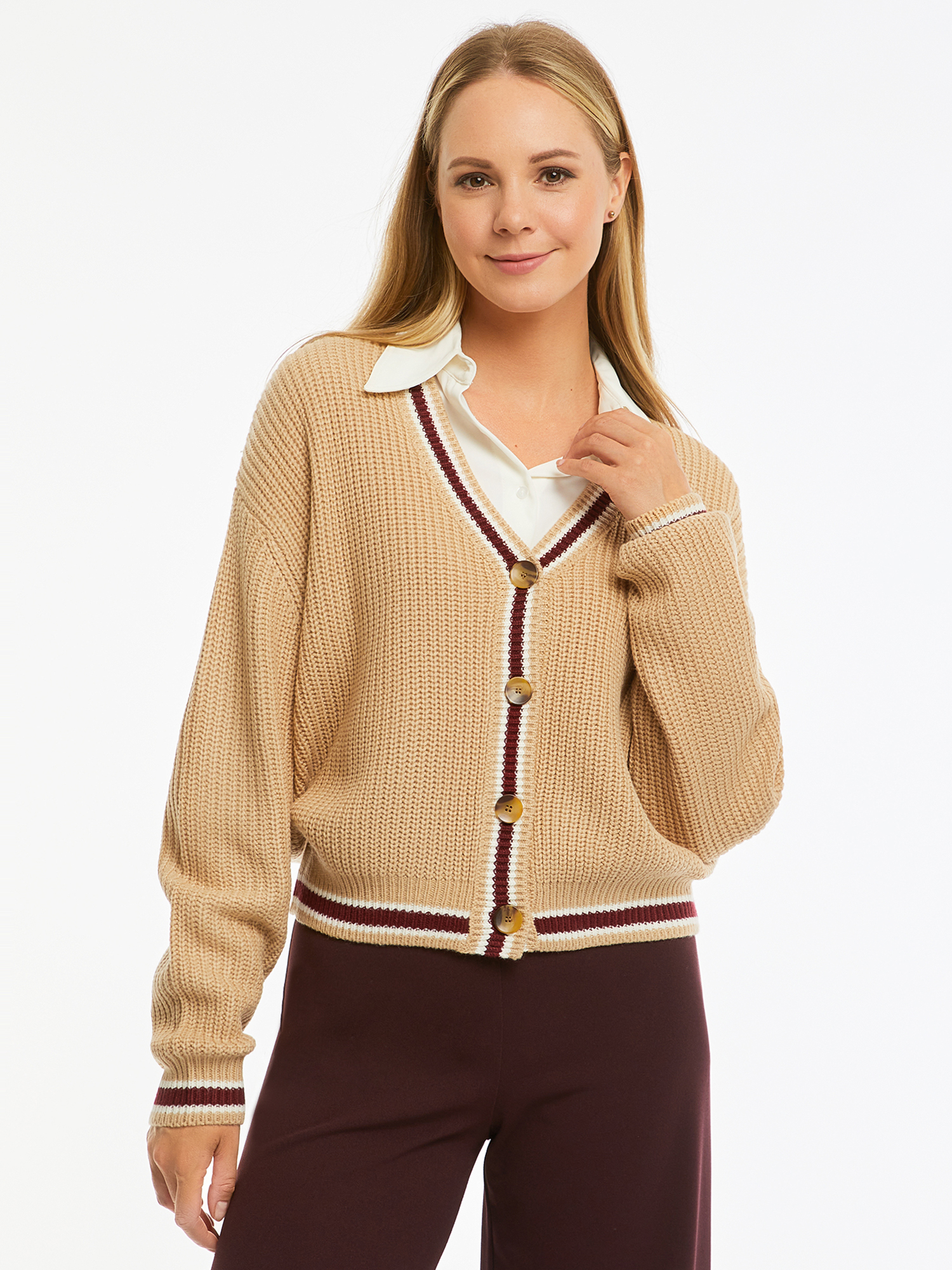 

Кардиган женский oodji 63205264 бежевый XL, 63205264