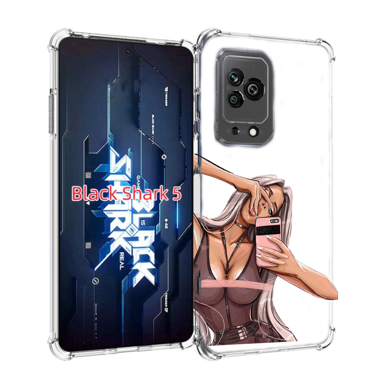 

Чехол MyPads девушка-в-прозрачной-одежде для Xiaomi Black Shark 5, Прозрачный, Tocco