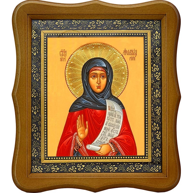 

Анастасия Солунская (Римляныня) Преподобномученица. Икона на холсте.