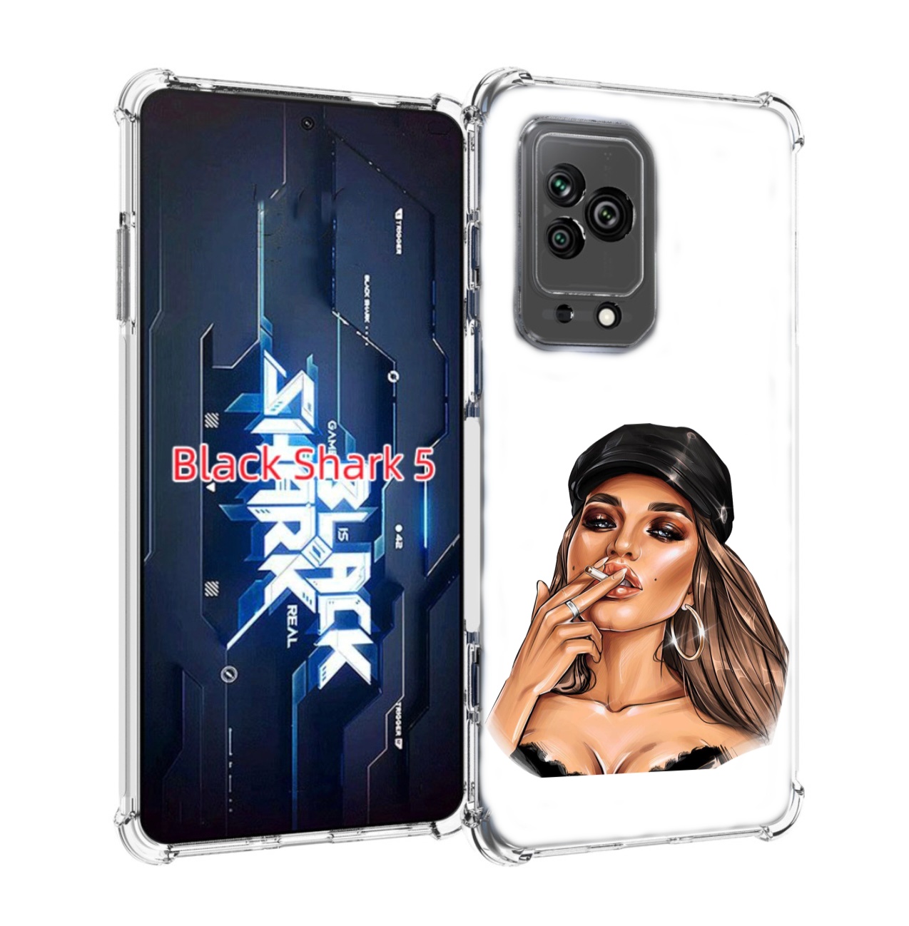 

Чехол MyPads девушка-в-шапке-с-сигаретой для Xiaomi Black Shark 5, Прозрачный, Tocco