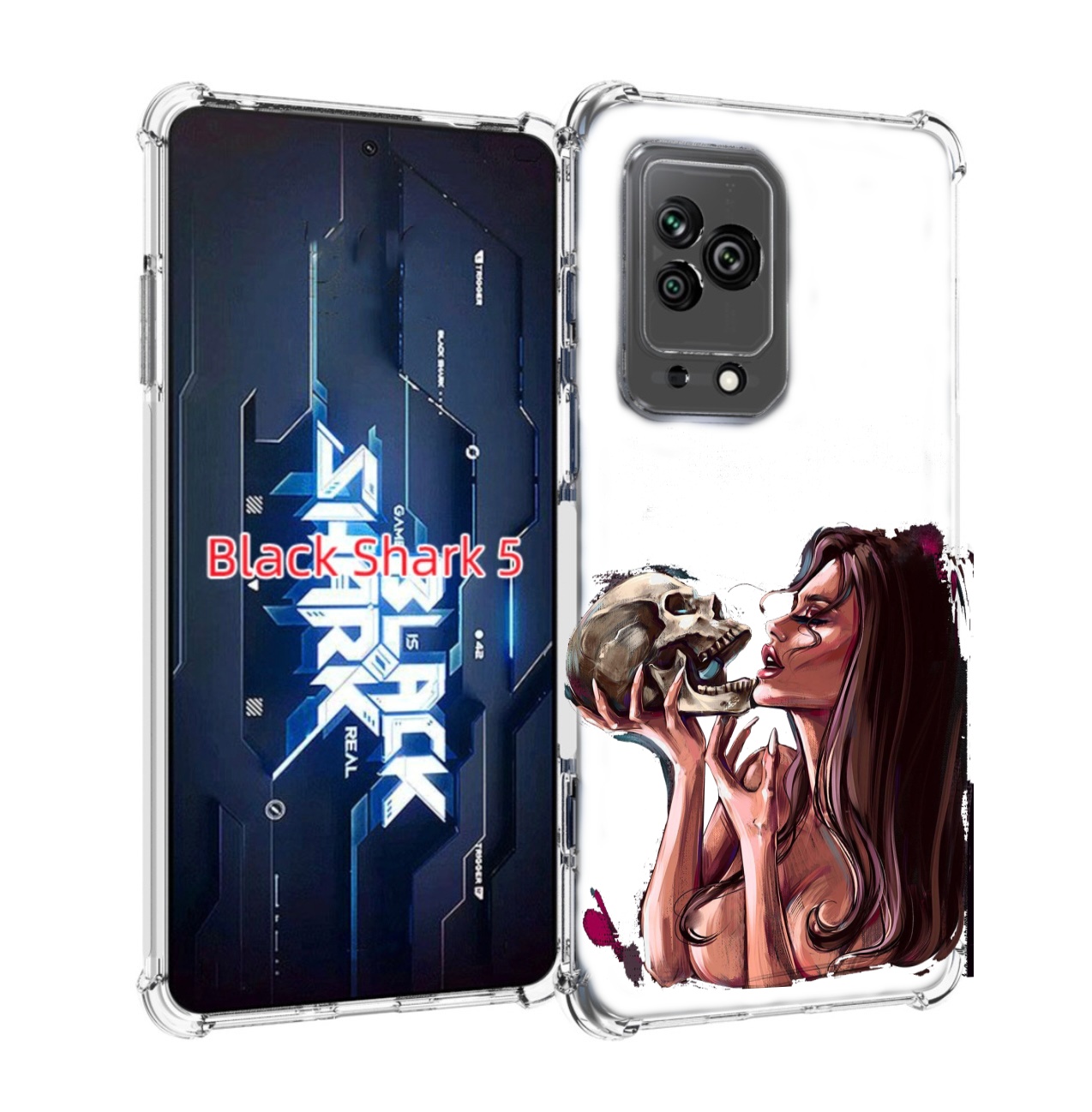 

Чехол MyPads девушка-модель-с-черепом для Xiaomi Black Shark 5, Прозрачный, Tocco