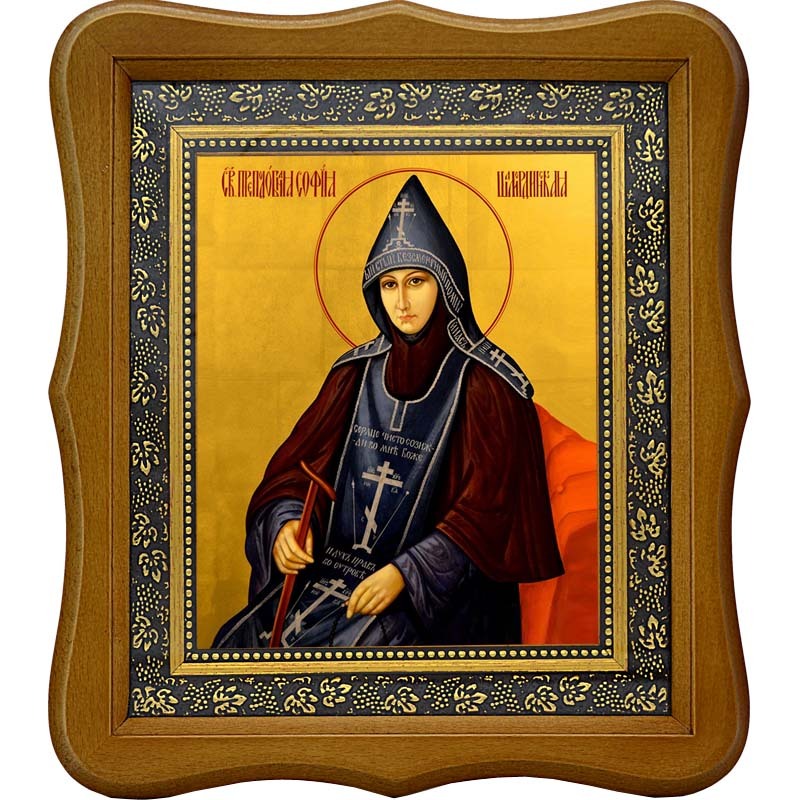

София Шамординская (Болотова) праведная схимонахиня. Икона на холсте.