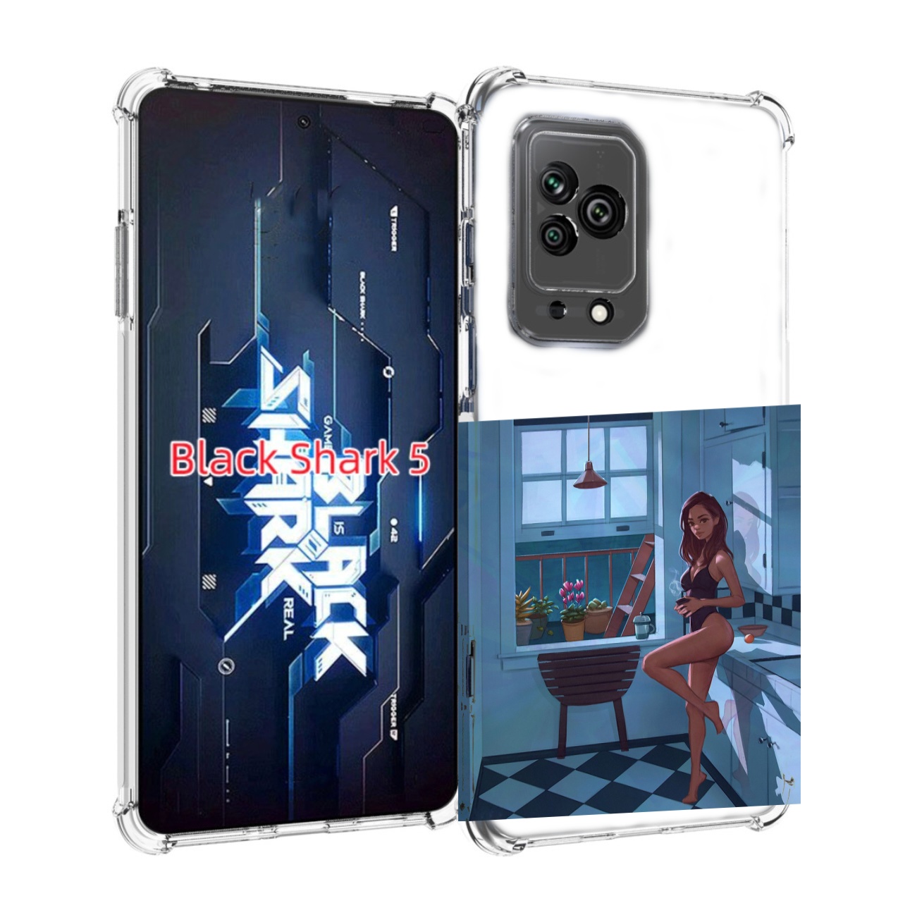 

Чехол MyPads девушка-на-кухне для Xiaomi Black Shark 5, Прозрачный, Tocco