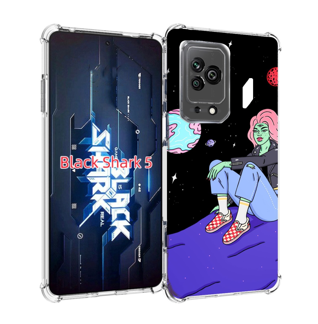 

Чехол MyPads девушка-на-луне-мультик для Xiaomi Black Shark 5, Прозрачный, Tocco
