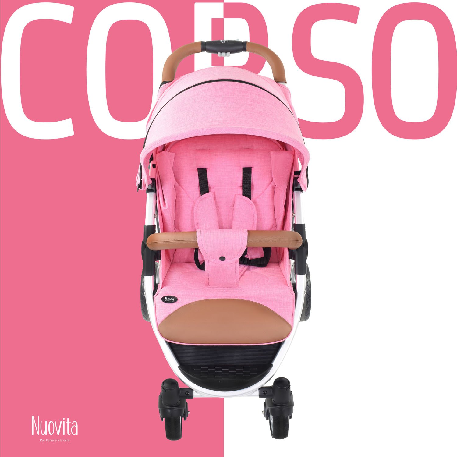 Прогулочная коляска Nuovita Corso (Rosa, Argento / Розовый, Серебристый)
