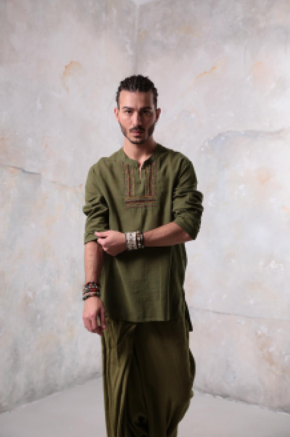 

Рубашка мужская Saman Butik 19063 зеленая XL (доставка из-за рубежа), Зеленый, 19063