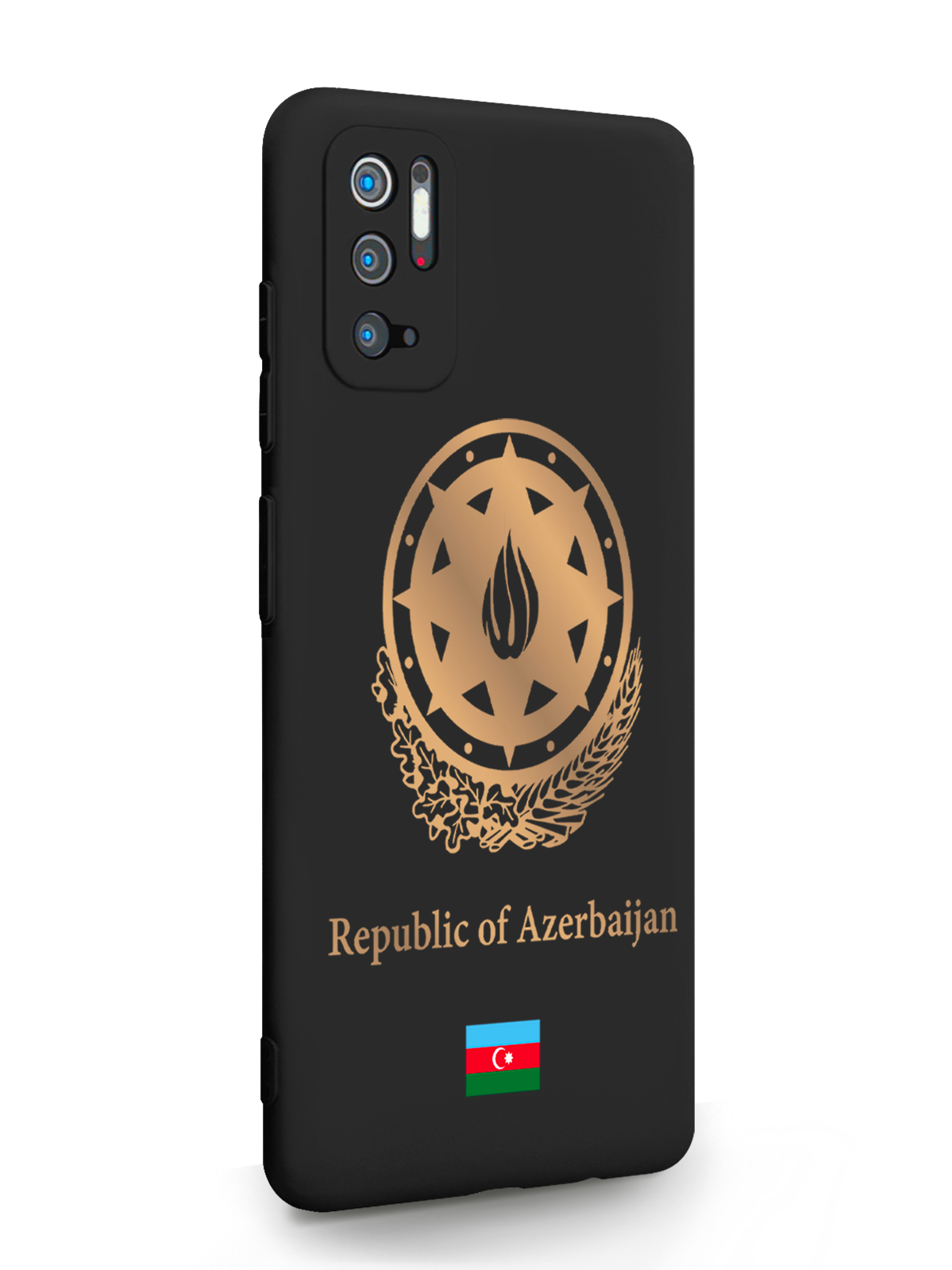фото Чехол signumcase для xiaomi redmi note 10t золотой герб азербайджана черный