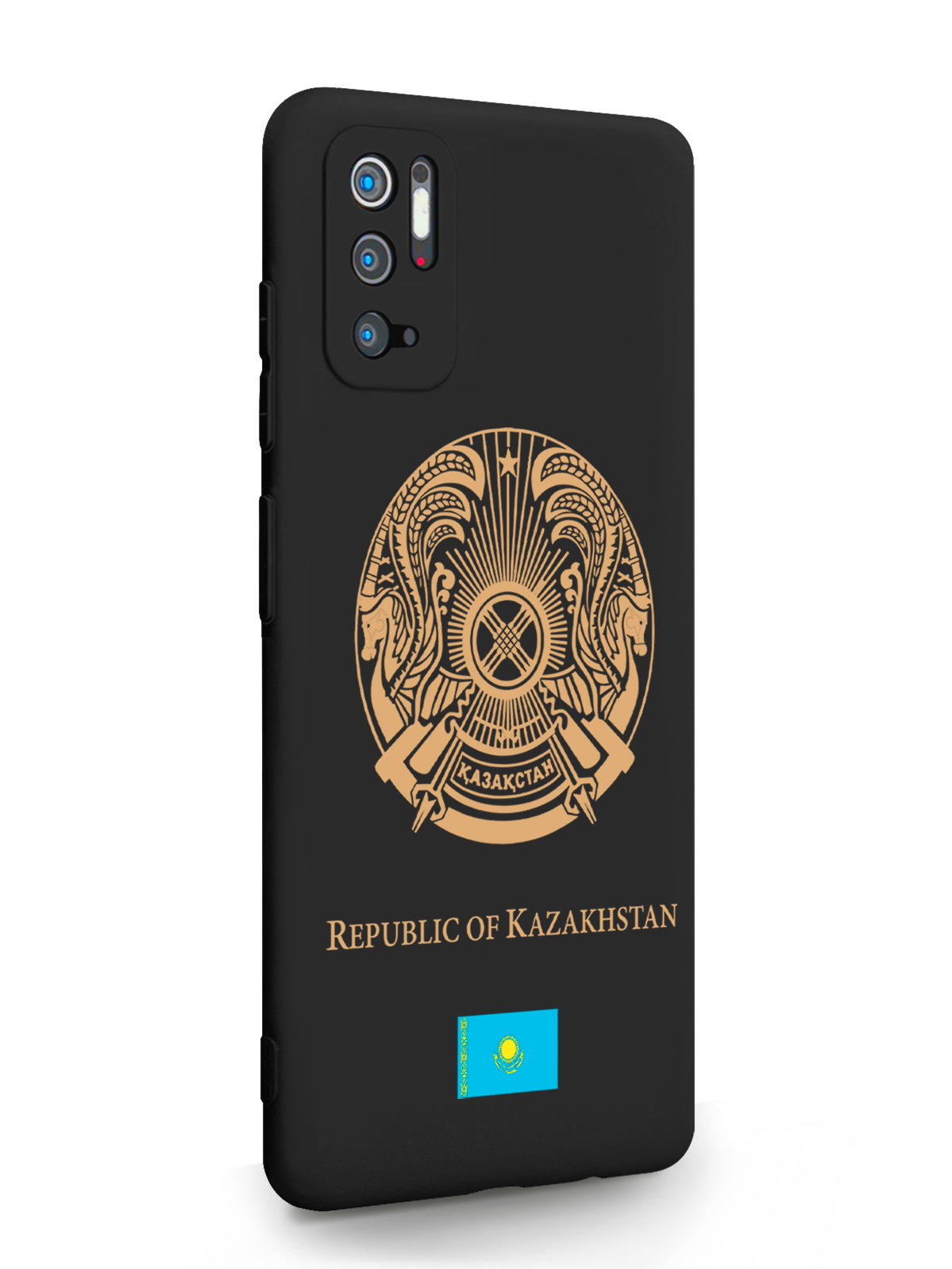 фото Чехол signumcase для xiaomi redmi note 10t золотой герб казахстана черный