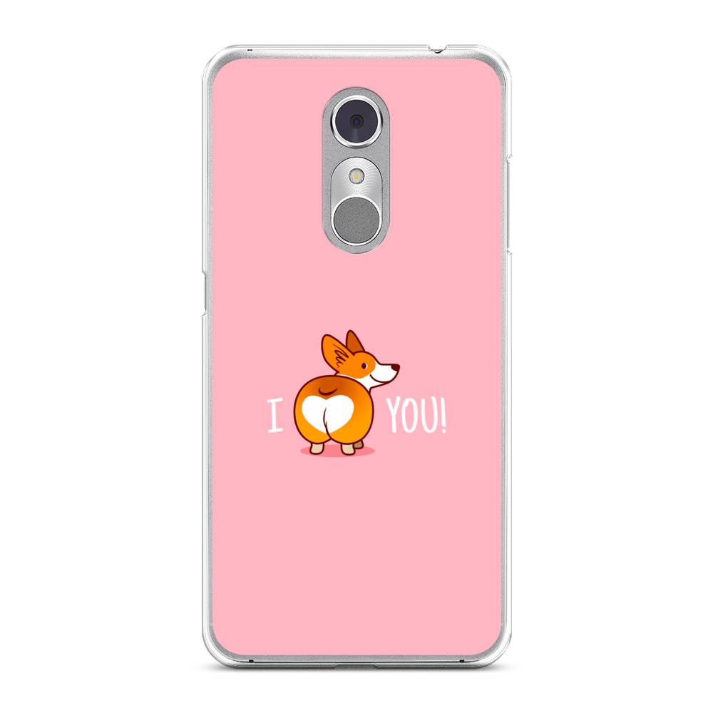 

Чехол на ZTE Blade A910 "Корги I love you", Розовый;коричневый;белый, 131850-1