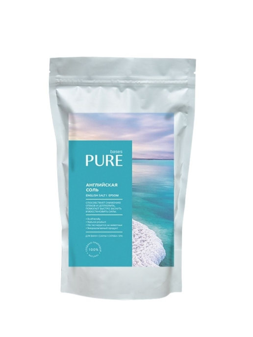 

Английская соль для ванны PURE BASES, соль Эпсома, 1000 гр