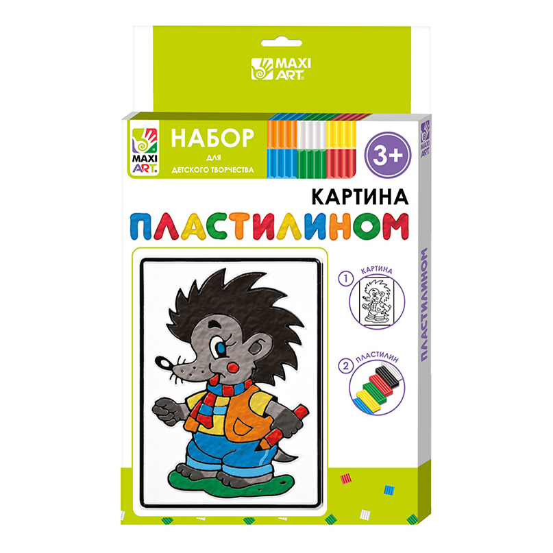 Картина пластилином Ежик Maxi Art 12 х 18 см