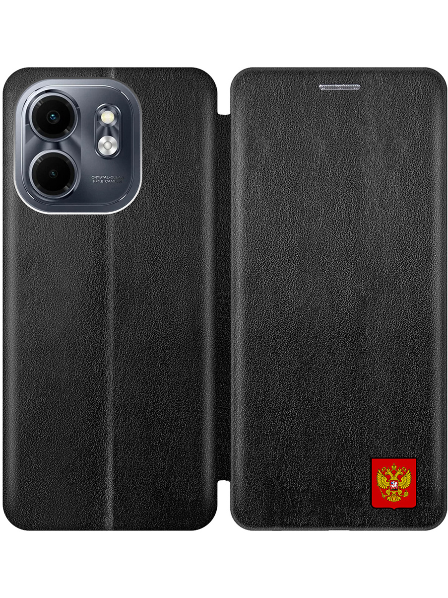 

Чехол-книжка на Infinix Hot 50i/Smart 9 с принтом "Герб России" черный, 786719381