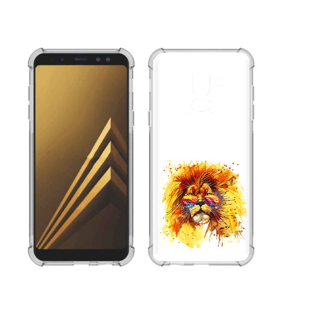 

Чехол MyPads Tocco для Samsung Galaxy A6+ (2018) лев в очках (PT111520.594.436), Прозрачный, Tocco