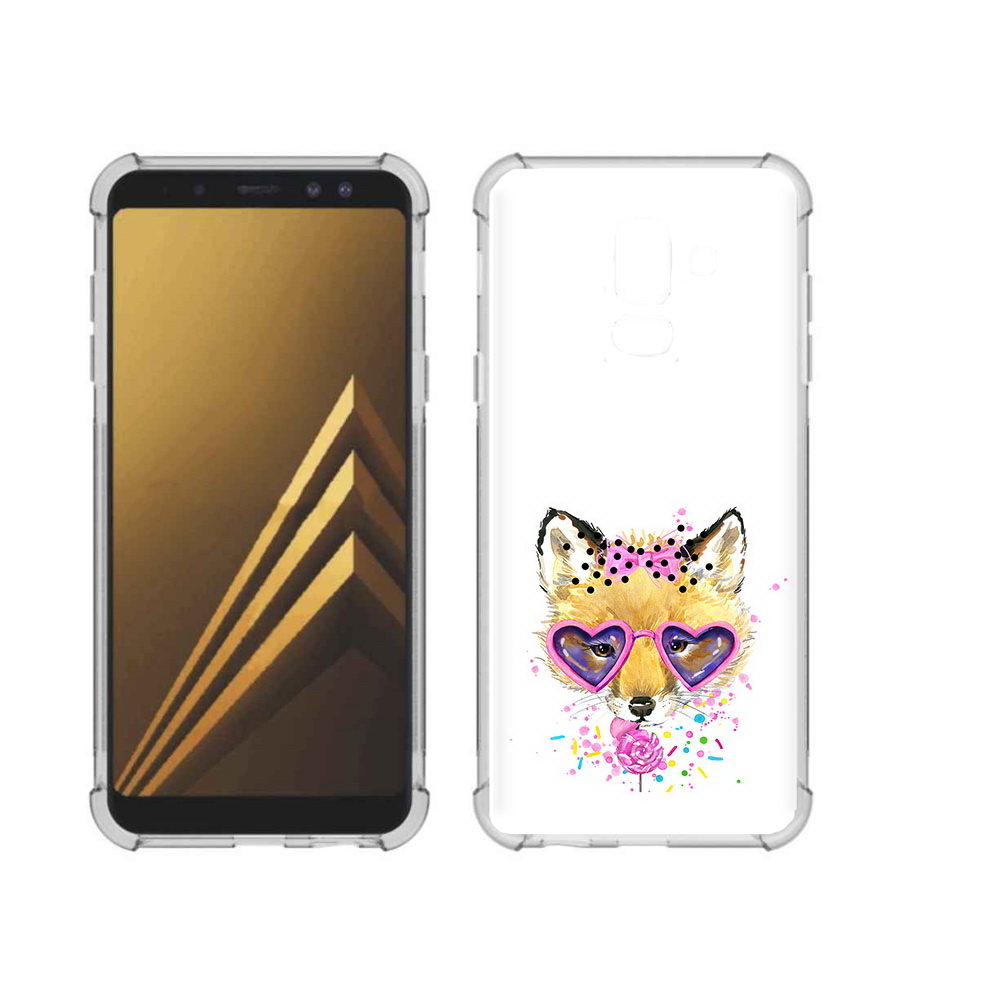 

Чехол MyPads Tocco для Samsung Galaxy A6+ (2018) лисенок с бантиком (PT111520.594.441), Прозрачный, Tocco