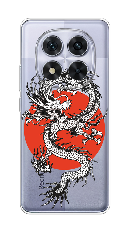 

Чехол на Xiaomi Redmi Note 14 Pro 5G "Восходящий дракон", Белый;черный;красный, 323950-1