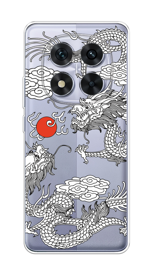 

Чехол на Xiaomi Redmi Note 14 Pro 5G "Драконы с ножом", Прозрачный;черный;белый, 323950-1