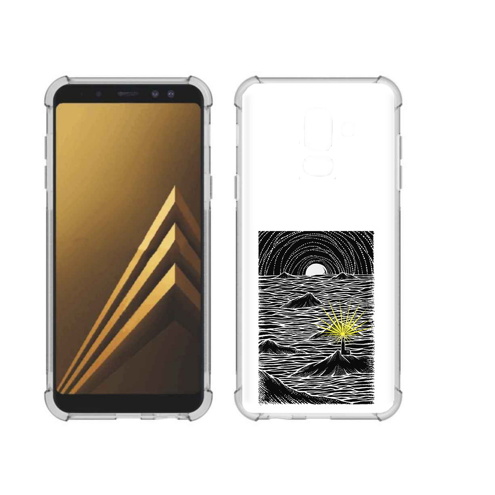 

Чехол MyPads Tocco для Samsung Galaxy A6+ (2018) маяк в черно белом море, Прозрачный, Tocco