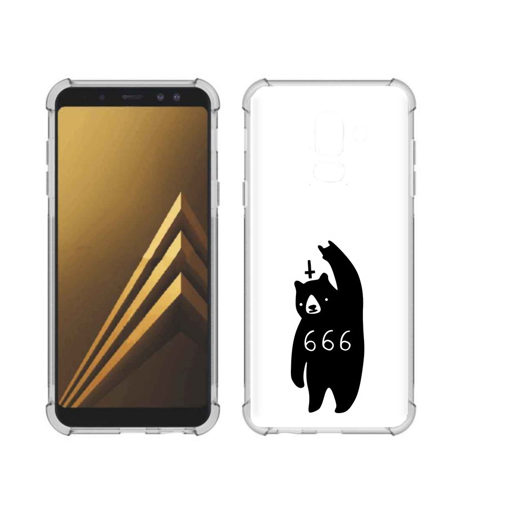 

Чехол MyPads Tocco для Samsung Galaxy A6+ (2018) медведь 666 (PT111520.594.462), Прозрачный, Tocco