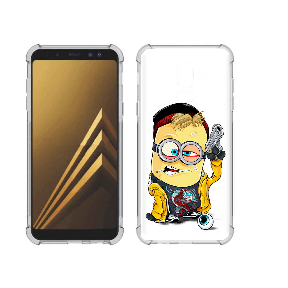 

Чехол MyPads Tocco для Samsung Galaxy A6+ (2018) миньон бандит (PT111520.594.475), Прозрачный, Tocco