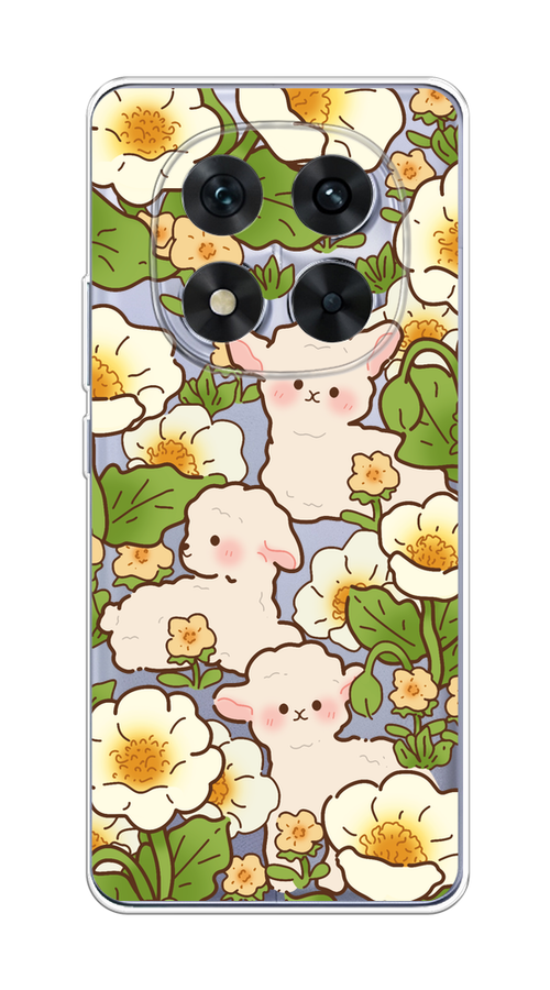 

Чехол на Xiaomi Redmi Note 14 Pro 5G "Овечки в цветах", Зеленый;бежевый, 323950-1