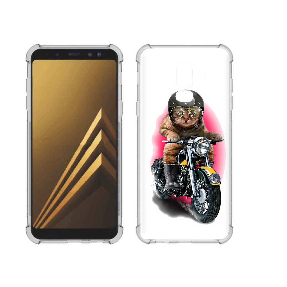 

Чехол MyPads Tocco для Samsung Galaxy A6+ (2018) мото-кот (PT111520.594.485), Прозрачный, Tocco