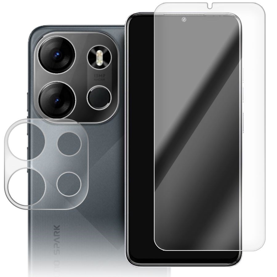 

Стекло защитное гибридное для Tecno Spark Go 2023 + защита камеры (2 шт.)