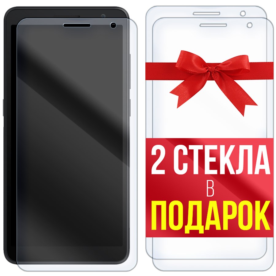 

Комплект из 3-x защитных гибридных стекол для Alcatel 1A (2020) / 5002F