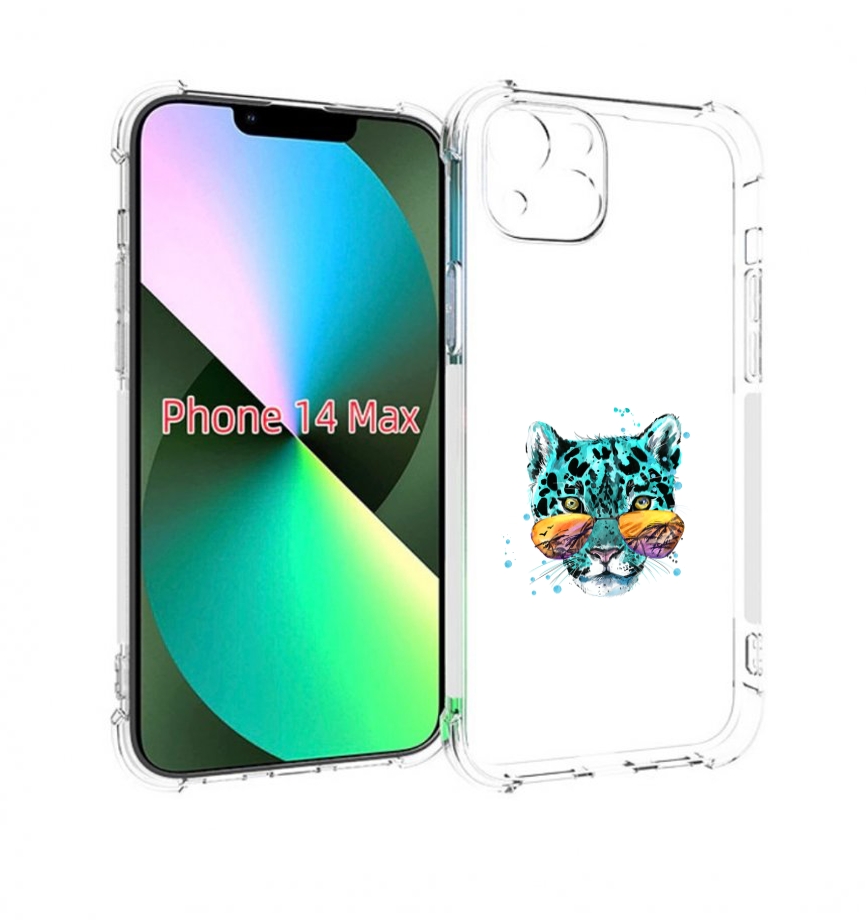 

Чехол MyPads голубой лео для iPhone 14 Plus (6.7), Прозрачный, Tocco