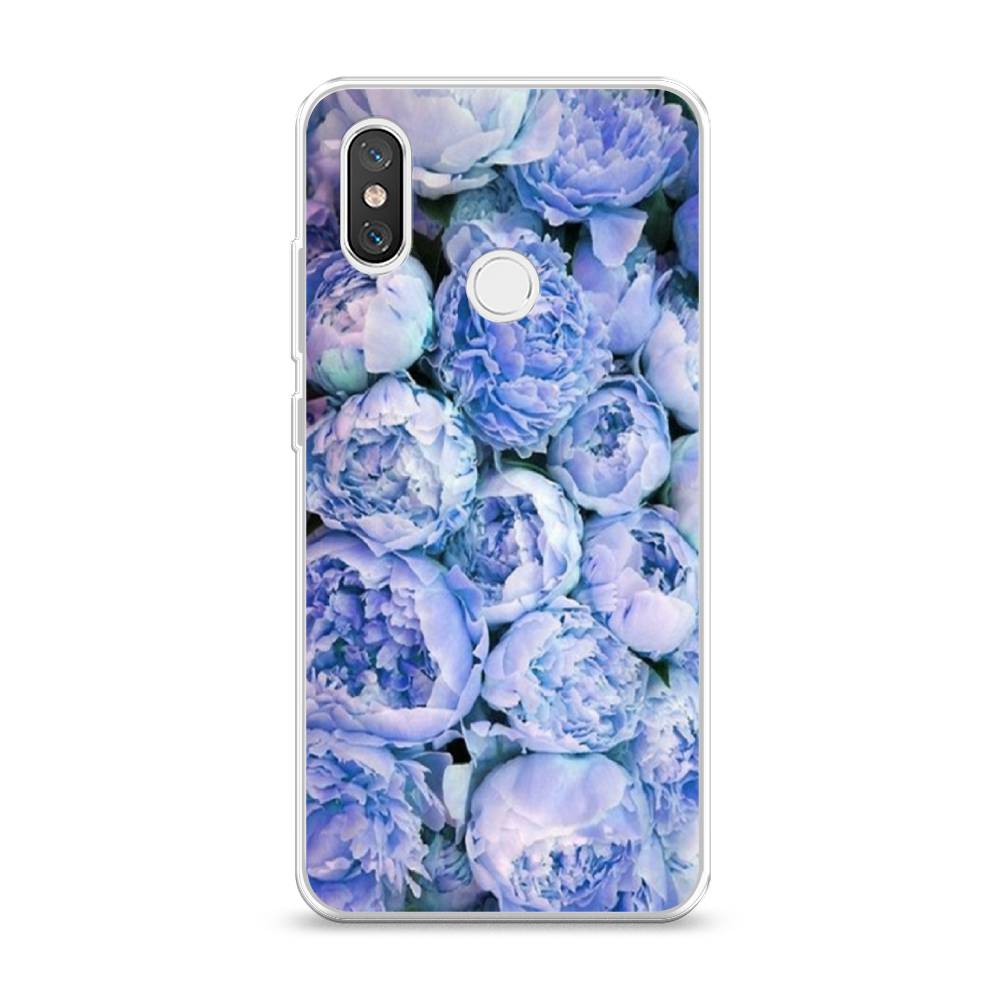 

Чехол Awog на Xiaomi Mi 8 "Пионы голубые", Разноцветный, 33550-8