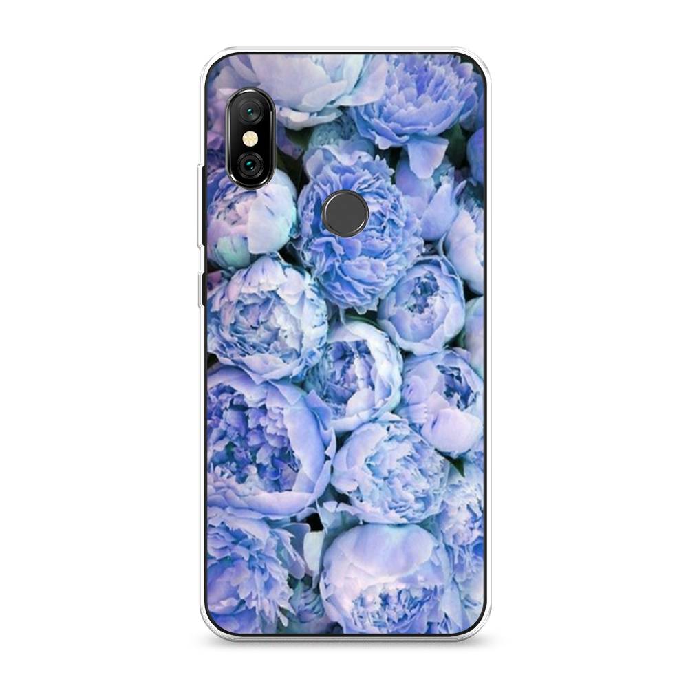 

Чехол Awog на Xiaomi Redmi Note 6 Pro "Пионы голубые", Разноцветный, 34650-8
