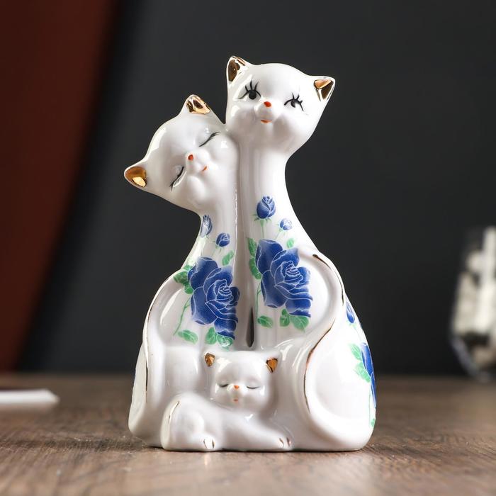 

Сувенир керамика "Две кошки с котёнком" 13х8 см, Разноцветный