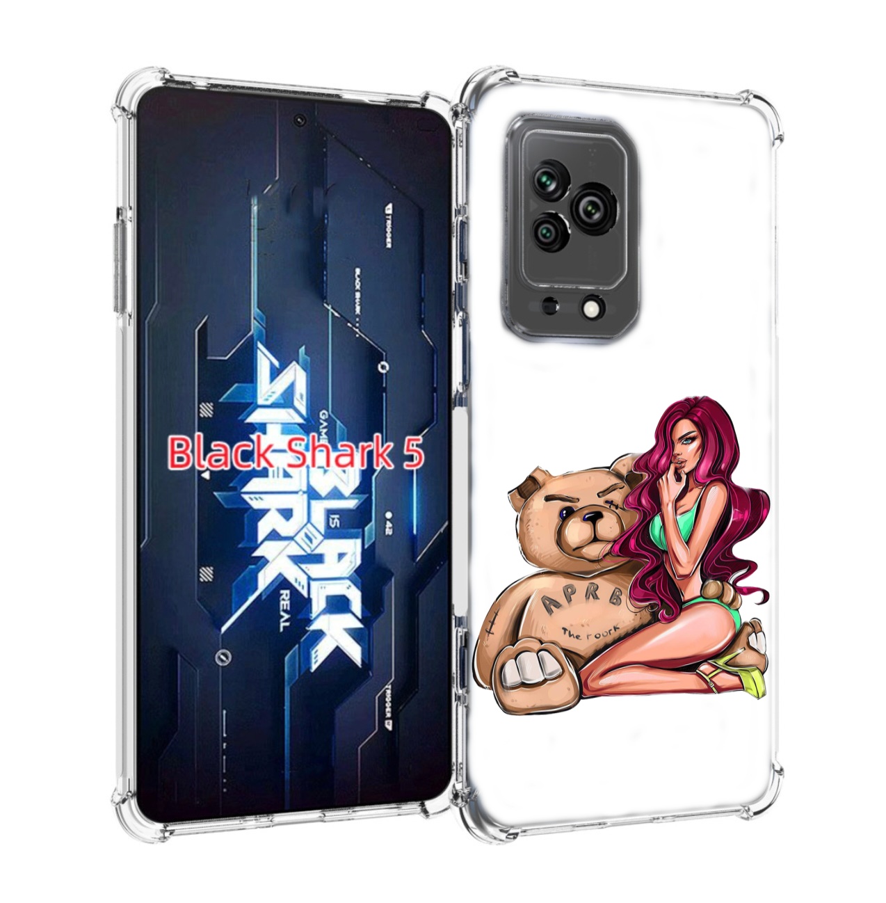 Чехол MyPads девушка-с-большим-плюшевым-мишкой для Xiaomi Black Shark 5 Tocco