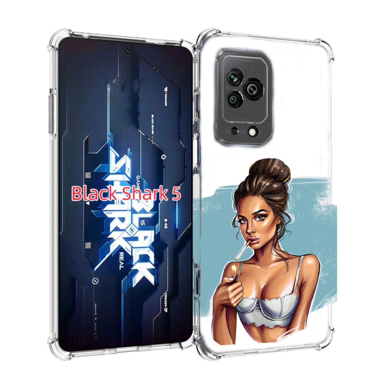 

Чехол MyPads девушка-с-зажигалкой для Xiaomi Black Shark 5, Прозрачный, Tocco