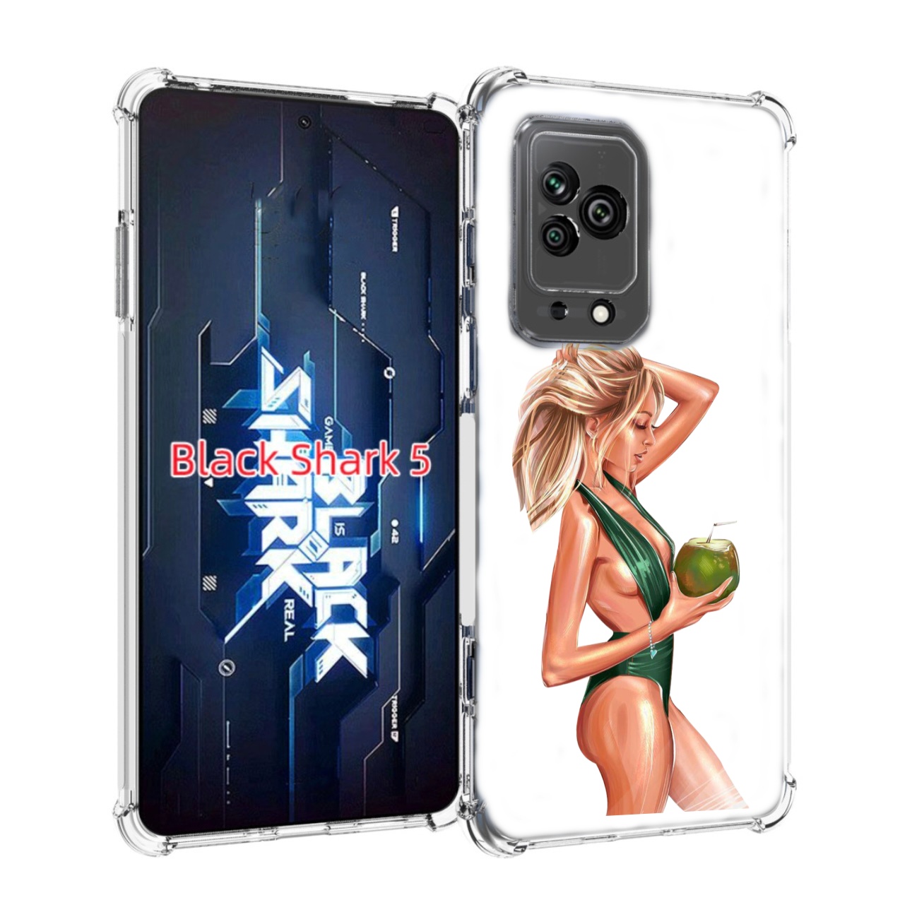 Чехол MyPads девушка-с-кокосом-в-зеленом-купальнике женский для Xiaomi Black Shark 5 Tocco