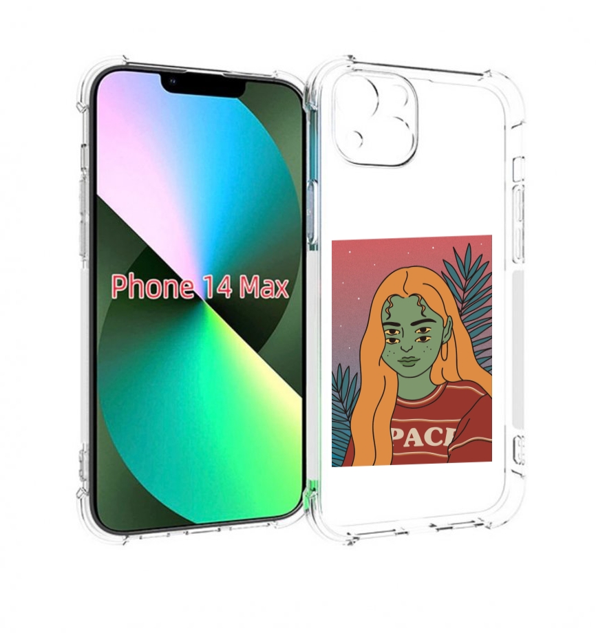 

Чехол MyPads четырехглазая девушка женский для iPhone 14 Plus (6.7), Прозрачный, Tocco