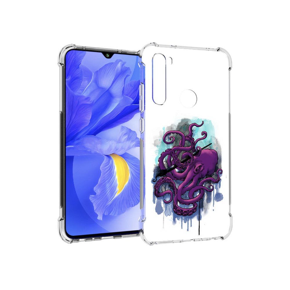 

Чехол MyPads Tocco для Xiaomi Redmi Note 8T фиолетовый осьминог (PT140720.278.658), Прозрачный, Tocco
