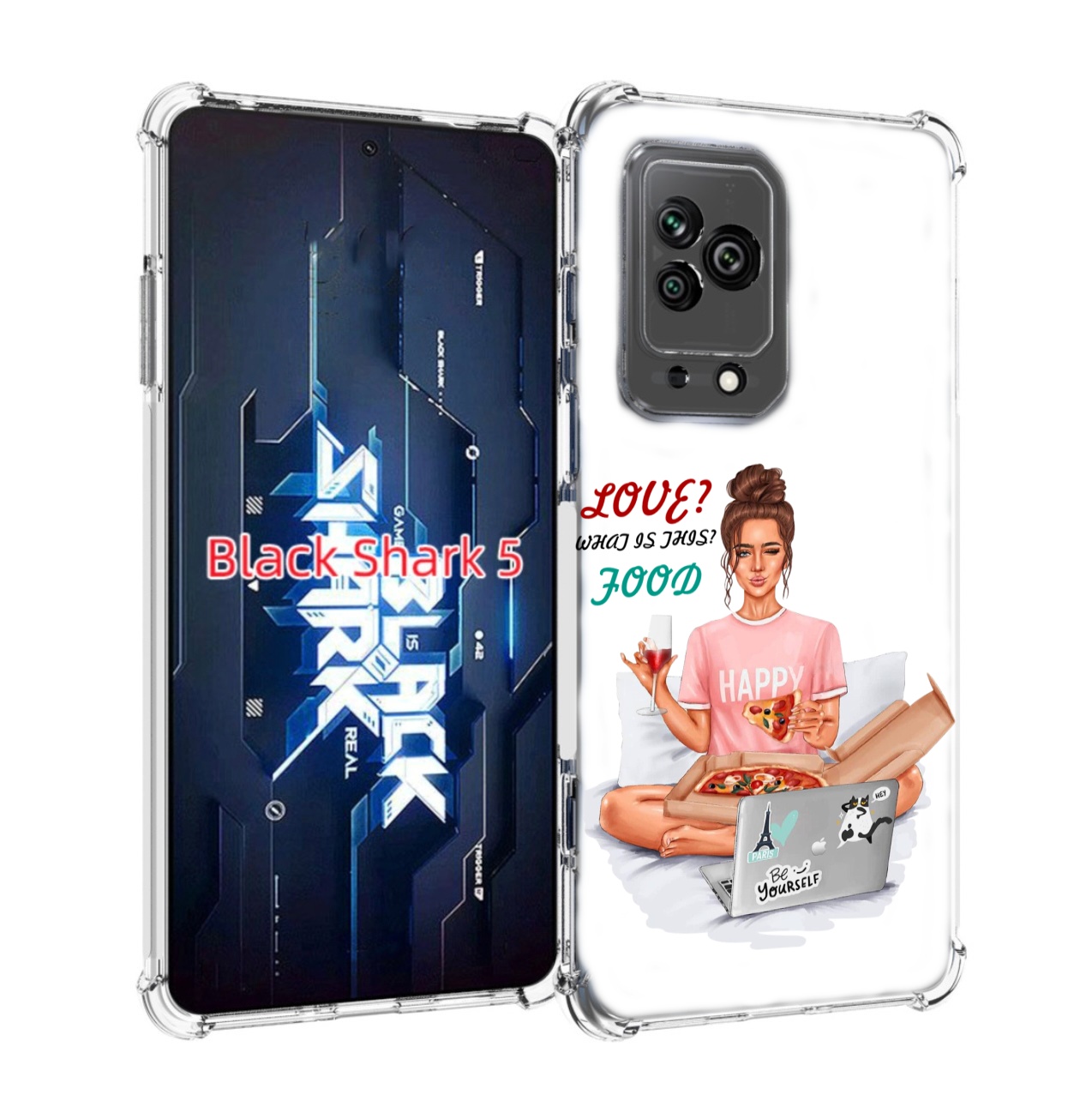 

Чехол MyPads девушка-с-ноутбуком женский для Xiaomi Black Shark 5, Прозрачный, Tocco